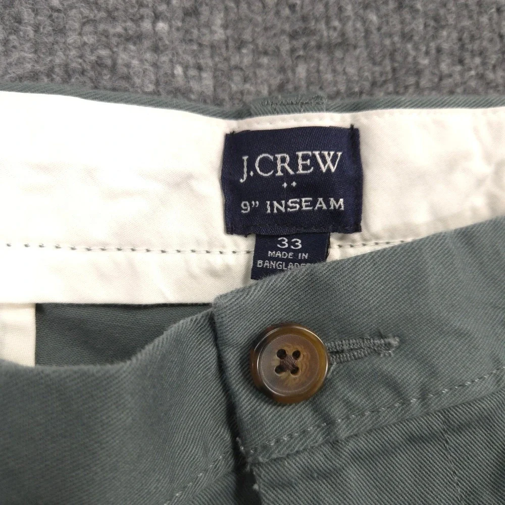 J Crew Flex Chino Shorts Mens 33 Sage Green Stretch Twill Preppy Golf 9 